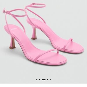 Mango Elegant Pink Heeled Sandals